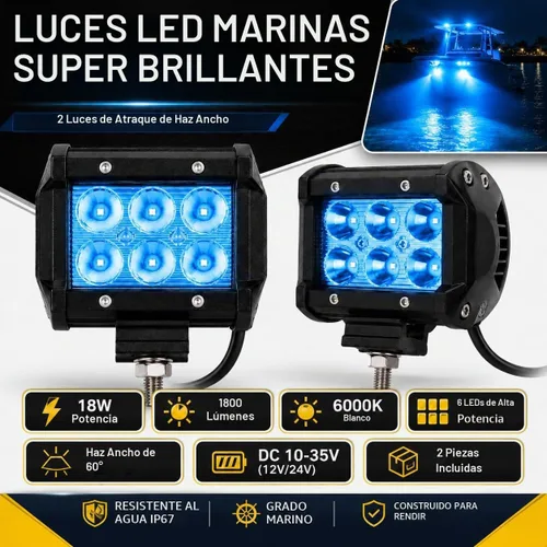Vista 2 de Shangyuan Pontón - Luz de acoplamiento para barcos - Esparcidor LED marino y luces de navegación, azul, 2 piezas azul (2pcs blue)