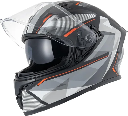 Vista 9 de CUTEY Casco de motocicleta de cara completa, certificado DOT, ligero, doble visera, ventilado, para adultos, hombres y mujeres