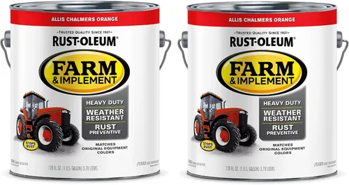 Vista 29 de Rust-Oleum Farm & Implement 280176 - Pintura esmaltada, galón, naranja (Allis Chalmers Orange)
