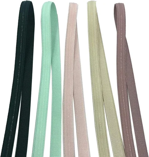 Vista 2 de xmf Cinta elástica de silicona elástica de varios colores, 0.394 in de ancho para accesorios de ropa, 5 yardas por rollo (blanco-1), 5/8 pulgadas