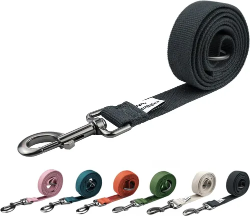 Vista 10 de Correa de perro beige para perros pequeños, 4 pies, 90% rayón derivado de bambú, correa de perro 10% poliéster, resistente y duradera, mango con una