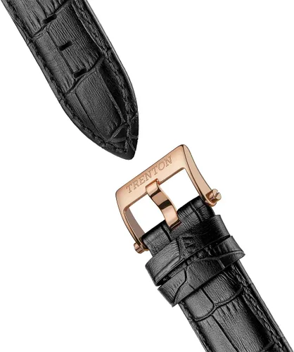 Vista 5 de El reloj automático Michigan para hombre de 1.772 in con esfera de corazón abierto y correa de cuero