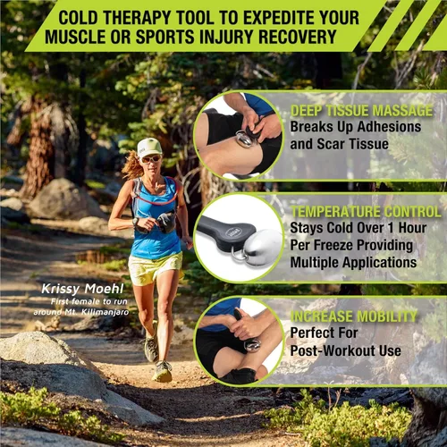 Vista 4 de Pro-Tec Athletics Rollers, RM Extreme, RM Extreme Mini Roller, Cryosteel Ice Roller, Portable Roller, Deep Tissue Massage, Muscle Relief, Hamstring