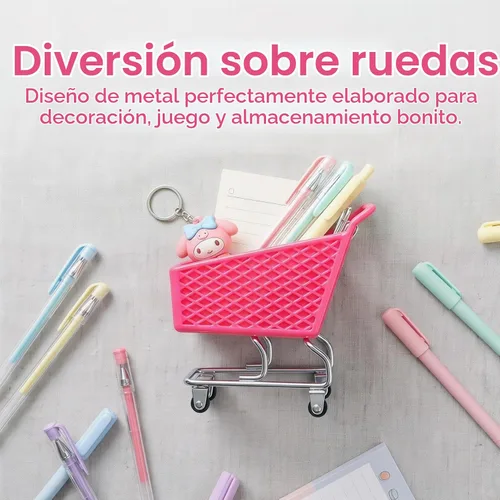 Vista 8 de DOITOOL - Carrito de compras mini de color aleatorio de 14 cm de altura, de hierro forjado, para almacenamiento de muñecas, suministros