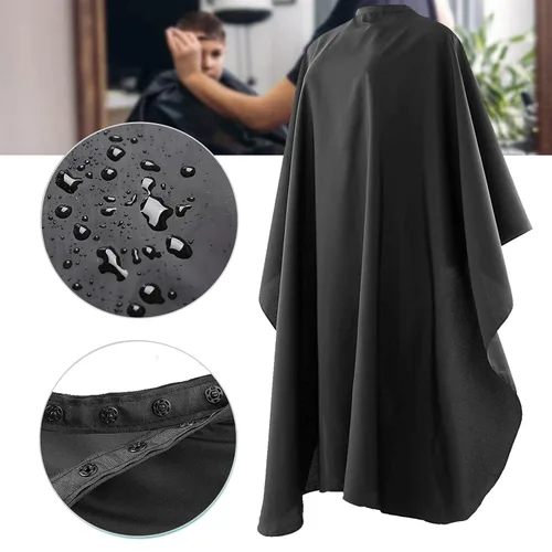Vista 3 de Paquete de 5 capas de nailon negro impermeables para corte de pelo para hombres
