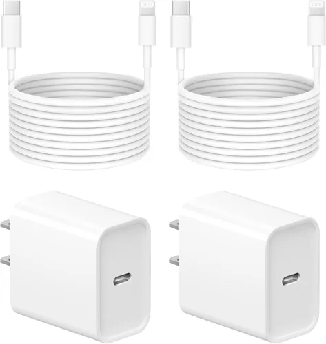 Vista 10 de Cargador extra largo de 10 pies para iPhone 14, 13, 12, carga rápida, paquete de 2 cargadores súper rápidos de 20 W con cable de carga rápida largo