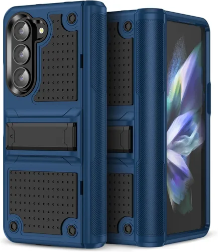 Vista 17 de Jeylly Funda para Samsung Z Flip 3, Z Flip 4, de grado militar, a prueba de golpes, con soporte estable, protección de bisagra, cubierta resistente