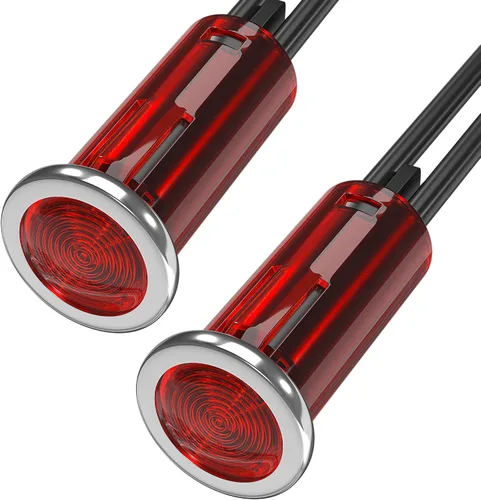 Vista 10 de DaierTek Luz Indicadora LED de 1/4" 12 Voltios 6mm 12V Lámpara Piloto Roja IP67 Impermeable Material de Aluminio Metal Bisel Negro Marino con Cables