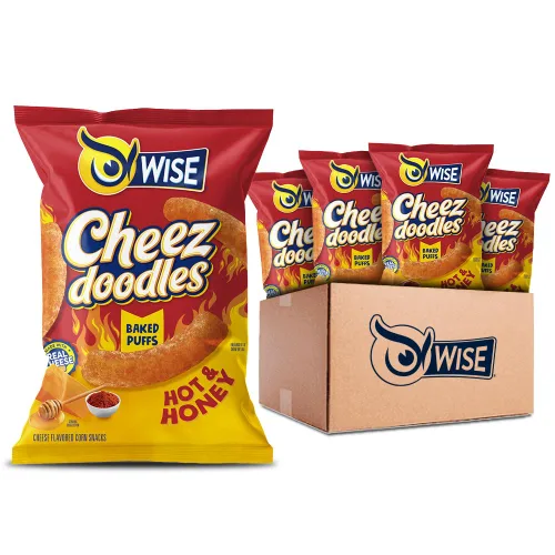 Vista 9 de Wise Snacks Cheez Doodles - Puffs horneados, queso cheddar real, 0.875 onzas (42 unidades), sin gluten