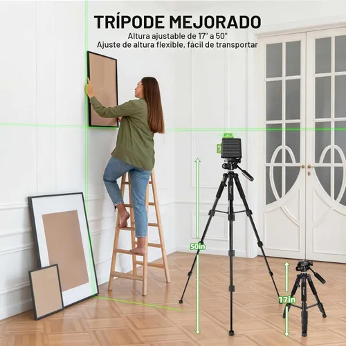 Vista 3 de HUEPAR Nivel láser 360 autonivelante con trípode de 50 pulgadas, nivelador