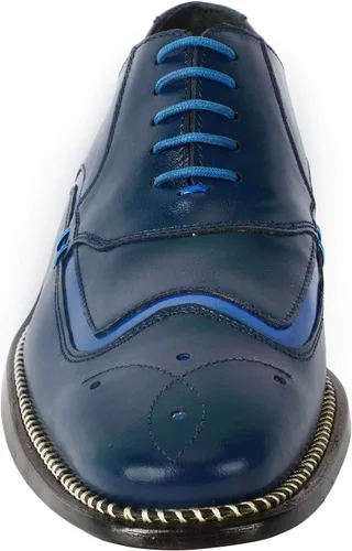 Vista 3 de Zapatos de baile para hombre, zapatos de vestir Oxford para hombre, cuero genuino, de punto, con encaje, zapatos formales de negocios