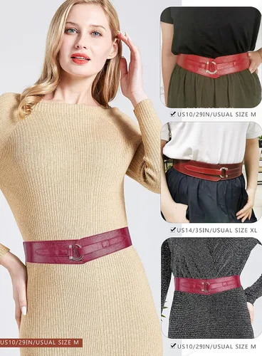 Vista 43 de TeeYee Cinturones de cuero elásticos renacentistas cintura elástica retro cinturón vintage moda medieval cinturón gancho cinturón