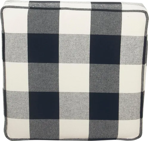 Vista 5 de HomePop Otomana Clásica Cuadrada de Almacenamiento con Tapa Desmontable Otomana con Almacenamiento para Sala de Estar y Dormitorio, Patrón de Negro