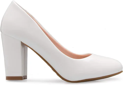 Vista 2 de Olivia K Zapatos de tacón alto con plataforma de punta redonda para mujer, adorables, cómodos