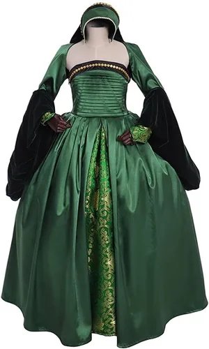 Vista 2 de Disfraz de la reina victoriana Elizabeth Tudor del período Tudor Vestido Anne Boleyn