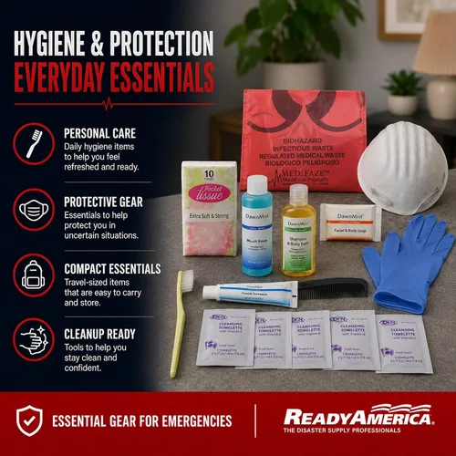 Vista 3 de Ready America 70185 kit de emergencia de gran calidad para 1 persona, mochila para 3 días