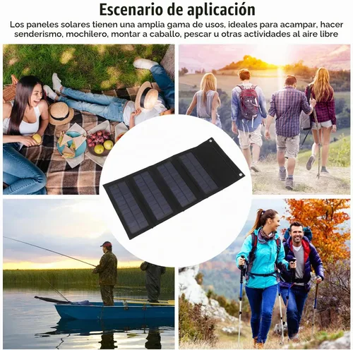 Vista 4 de Kit de panel solar, panel solar portátil, eficiencia de salida de 40 W, alta eficiencia de conversión, panel solar plegable, paneles solares
