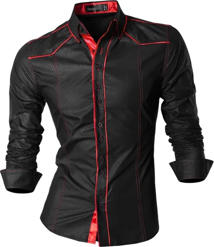Vista 93 de jeansian - Camisas de manga larga de ajuste entallado para hombre (8397), con botones, informales y de vestir.