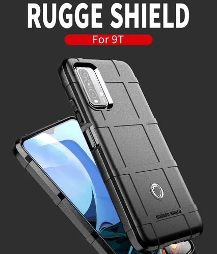 Vista 10 de CCSmall Funda para Xiaomi Redmi 9T Resistente a prueba de golpes HD Negro TPU texturizado y PC híbrido con agarre antideslizante, bordes elevados