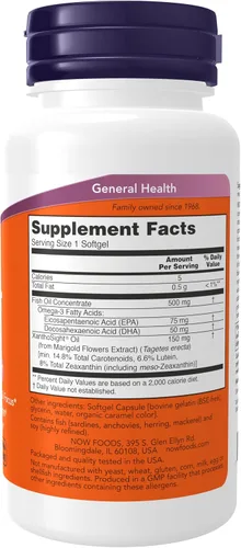 Vista 2 de NOW Foods Suplementos, Gel de visión macular, salud ocular, soporte ocular, 50 cápsulas blandas