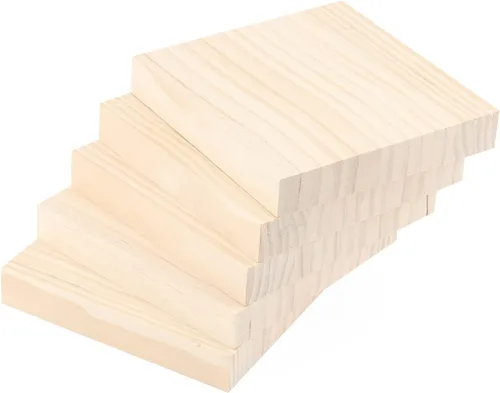 Vista 3 de LEXININ 10 bloques de tallado de madera de 6 x 6 x 1 pulgadas, bloques de madera, bloques de tala sin terminar para manualidades, proyectos