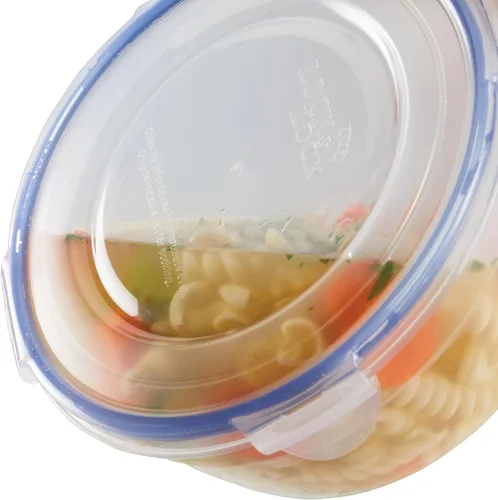Vista 3 de LocknLock Easy Essentials - Tapas de almacenamiento de alimentos, recipientes herméticos, apilables, sin BPA, 6 piezas, transparente