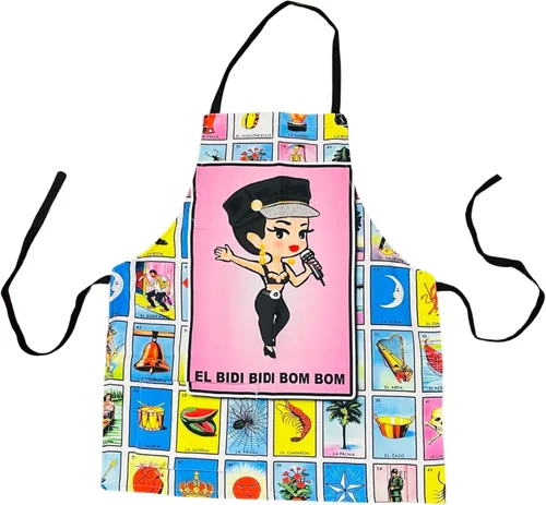 Vista 2 de Leos Imports Loteria Card - Delantal de bingo mexicano con bolsillos Bidibidi Bombom