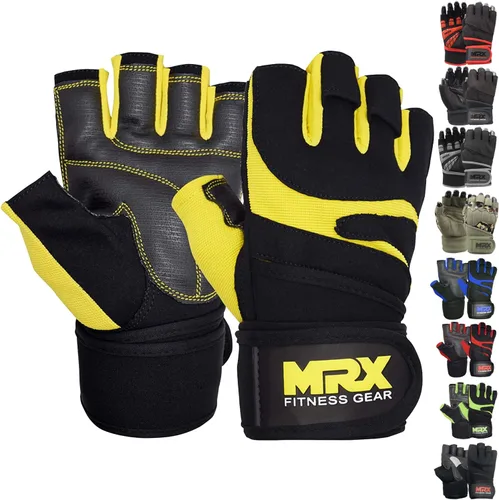 Vista 9 de MRX - Guantes de levantamiento de pesas para hombres, guantes de entrenamiento para hombre, guantes de levantamiento de muñeca, guantes de gimnasio