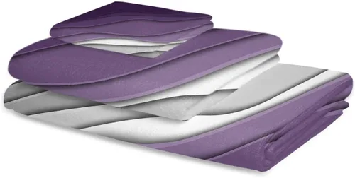 Vista 2 de Juego de toallas de baño de 3 piezas, color morado y gris, juego de toallas de baño suaves para baño, toallas de baño absorbentes