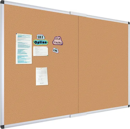 Vista 13 de VIZ-PRO Tablero de anuncios de corcho, 48 X 24 pulgadas, marco de aluminio plateado