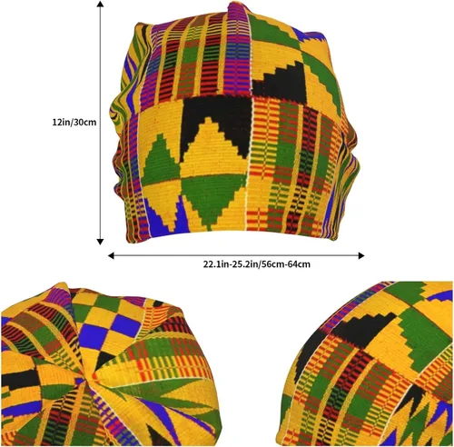 Vista 38 de Gorro africano holgado de invierno, gorro de punto casual para hombres y mujeres