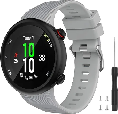 Vista 19 de Compatible con la correa Garmin Forerunner 45S, correa de repuesto deportiva de silicona suave, pulsera de fitness para Garmin Forerunner 45S