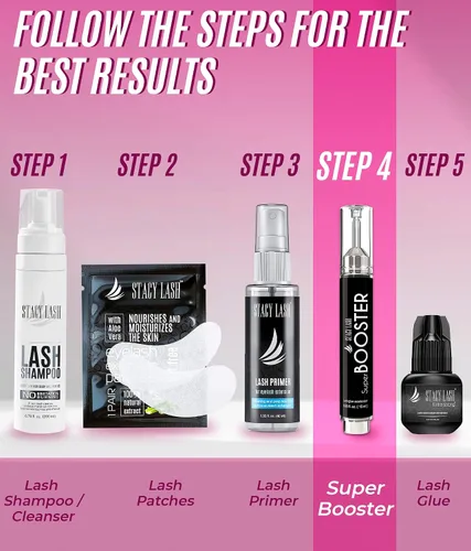 Vista 5 de Super Booster & Extra Strong Evolution Advanced - Pegamento para extensión de pestañas, 0.5 a 1 segundo, retención 7 semanas, acelerador y activador