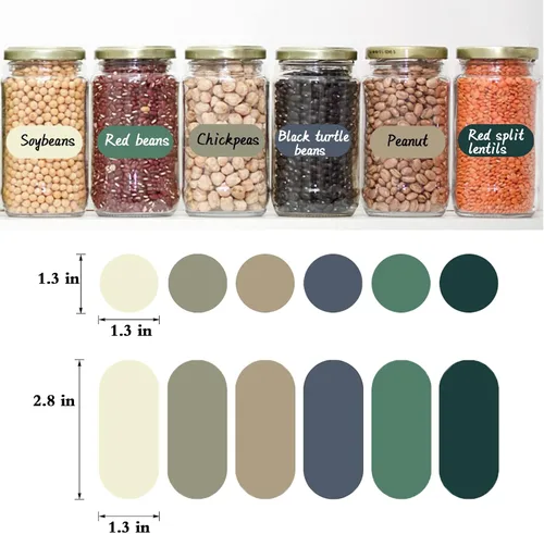 Vista 2 de Calcomanías extraíbles para tarros, etiquetas autoadhesivas para pizarra, impermeables, reutilizables, para escritura, cocina, despensa, con 2