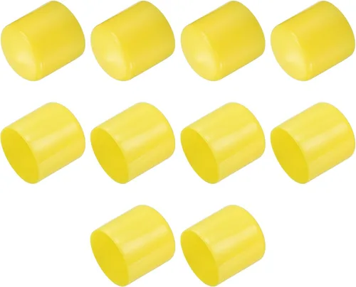 Vista 144 de uxcell 10 tapas de goma para extremos de 0.591 in de identificación, tapa de extremo redondo, protectores de rosca de tornillo, color negro