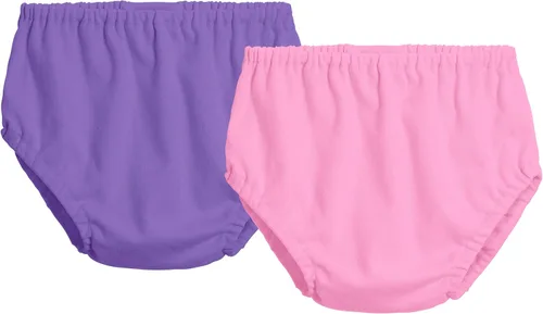 Vista 6 de City Threads Cotton Diaper Covers for Girls and Boys 2-Pack, Made in USA Baby Bloomers, Wear Over Disposable and Cloth
