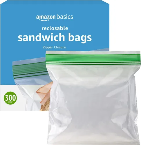 Vista 5 de Amazon Basics Bolsas de almacenamiento de sándwich con doble cierre para almacenamiento de alimentos, sin BPA, 100