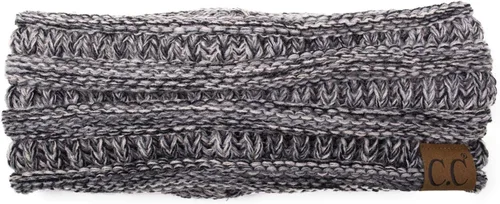 Vista 146 de C.C Cintillo elástico suave con punto trenzado para invierno, con forro mullido para el pelo, para calentar las orejas Negro