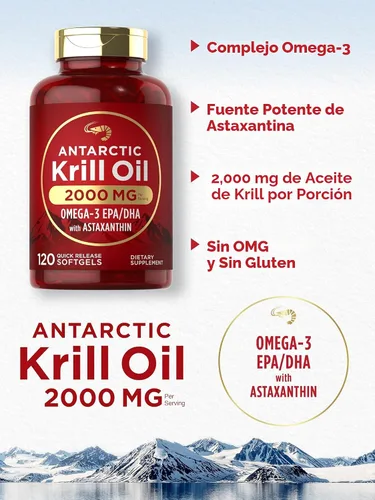 Vista 4 de Carlyle Aceite de krill antártico 2000mg 120 cápsulas blandas Máxima