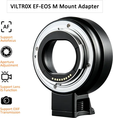Vista 2 de Adaptador de lente EF-EOS M Anillo convertidor de lente de enfoque automático compatible con lente Canon EF/EF-S y Canon EOS-M (montaje EF-M )