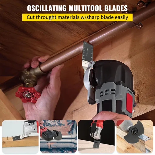 Vista 2 de Happybuy Hojas de sierra oscilantes de 50 piezas, juego de cuchillas multiherramienta de liberación rápida. Cuchillas HCS para madera, plástico