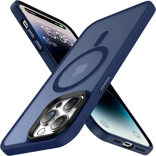 Vista 12 de Meifigno Magic Mag Series - Funda para iPhone 14 ProMax, [protección de grado militar y compatible con MagSafe], parte trasera mate translúcida