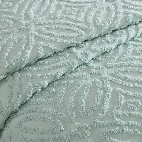 Vista 4 de Beatrice Home Fashions Colcha de Chenilla con Patrón Wedding Ring, Full, azul