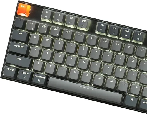Vista 7 de Keychron Teclado mecánico inalámbrico para juegos K8, Tenkeyless 87 teclas BluetoothUSB con cable blanco retroiluminado N-Key Rollover TKL para Mac