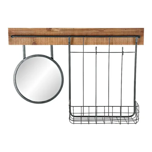 Vista 2 de Espejo de pared DKD Home Decor Negro Metal Abeto Espejo (80 x 15 x 20 cm)