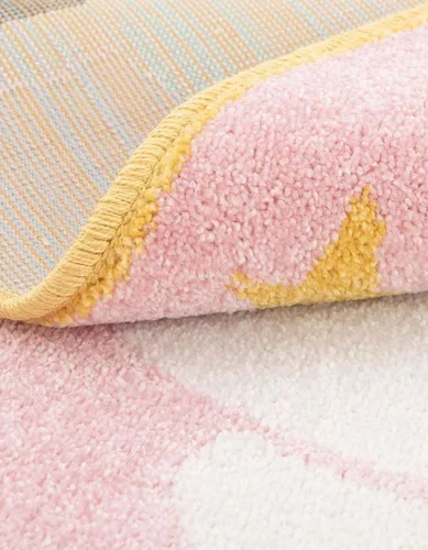 Vista 4 de Unique Loom Whimsy Kids Collection - Alfombra para la siesta (3 pies 3 pulgadas, redonda, rosa/negro)