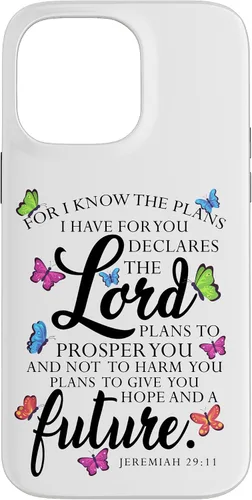 Vista 20 de iPhone 16 Christian Faith Jeremiah 29 11 Inspiring Butterfly Art Women Case