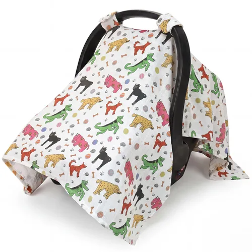 Vista 14 de Metplus Funda de muselina para asiento de coche para bebés, funda transpirable para asiento de coche infantil, funda ligera para portabebés