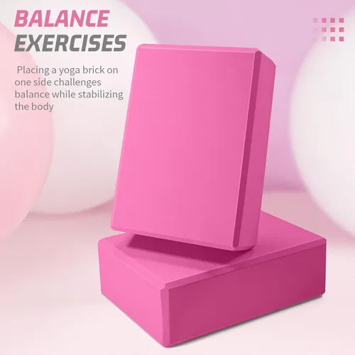 Vista 7 de Biguphate Bloques de yoga, paquete de 2 bloques de yoga de espuma EVA de soporte, sin látex, bloques de ejercicio antideslizantes, accesorios