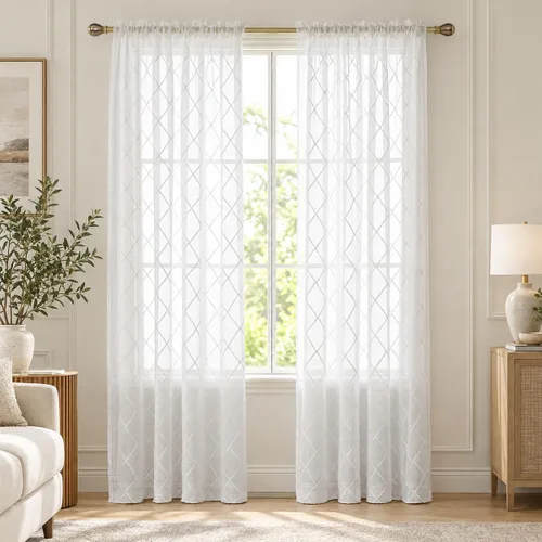Vista 66 de Deconovo - Cortinas transparentes con filtro de luz de 84 pulgadas de largo Plata